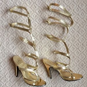 Gold Gladiator Sandal Heel